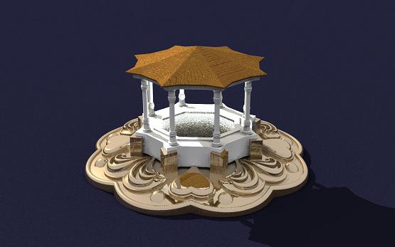 Computer rendered Gazebo Pendant.